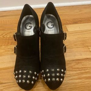 COPY - Guess Studded Toes Black Suede Stiletto Heels